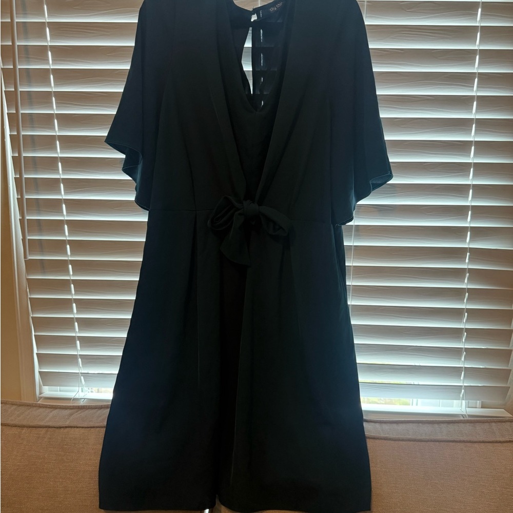 City Chic Green V-Neck Dress